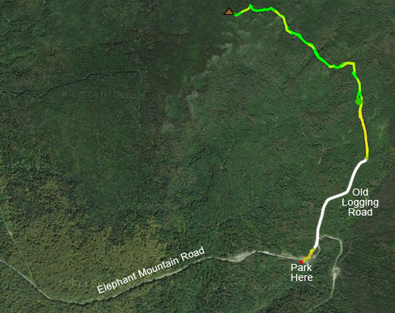 elephant mountain road elephant mountain bushwhack hike hiking logging road andover maine township c maine gps track